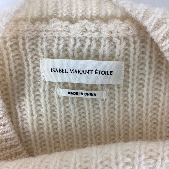 ISABEL MARANT ETOILE Women’s 38 (M) Wool Alpaca Pullover Sweater Side Vent Cream - Picture 2 of 14